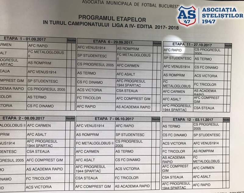 Când se joacă derby-urile Steaua - Rapid și Steaua - Dinamo din liga a patra București | FOTO