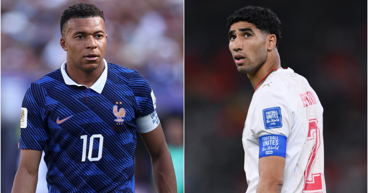 Kylian Mbappe și Achraf Hakimi se duelează în primul sfert de finală de la Campionatul Mondial de fotbal din 2026 în meciul Franța - Maroc | Foto: Getty Images
