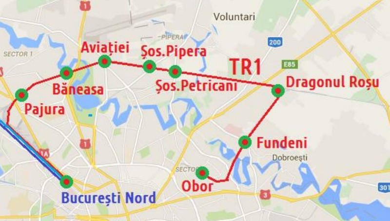 Stații propuse de Asociația "Metrou Ușor"