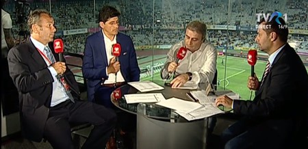 Savicevici (primul din stânga) a prefațat meciul de la Cluj, alături de Miodrag Belodedici