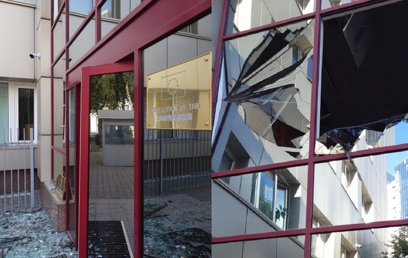 Rusia a bombardat „intenționat” sediul delegației Uniunii Europene din Kiev