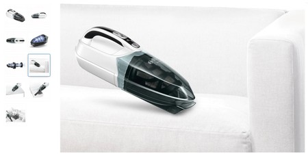 Aspirator de mână Bosch BHN14N, 14,4 V NiMH, Autonomie 12 min, încărcare 12-16 ore, Alb