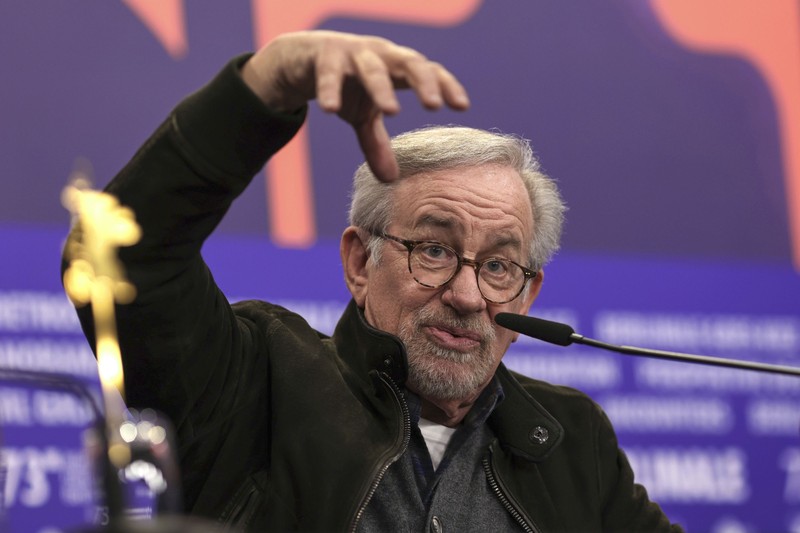 February 21, 2023, Berlin, Brandenburg, Germany: Press conference of american movie director Steven Spielberg, who was awarded the Golden Bear at the Berlinale 2023 Film Festival fot his contribution to cinema. (Credit Image: © Marina Takimoto/ZUMA Press Wire)