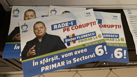 Așa arată pliantele pe care cei de la PMP sector 6 le-au distribuit, promovându-l pe Ștefan Florescu