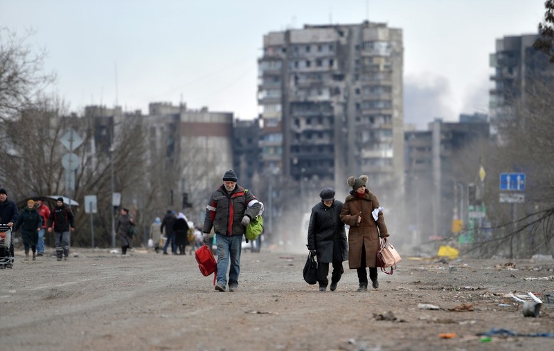 Fotografie din Mariupol, oraș bombardat intens de Rusia. Foto: Profimedia