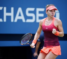 September 1, 2015 - Simona Halep reacts against Marina Erakovic (not pictured) in a women's singles first round match during the 2015 US Open at the USTA Billie Jean King National Tennis Center in Flushing, NY. (USTA/Andrew Ong)