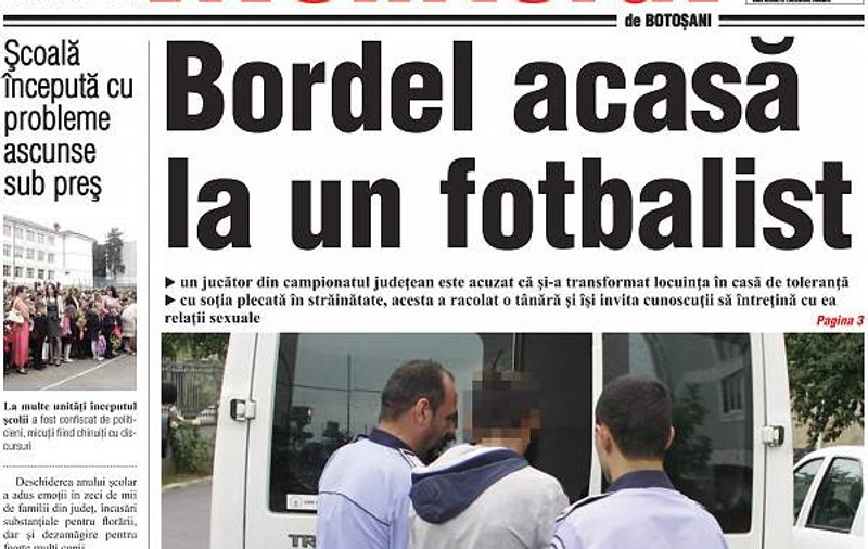Bordel acasă la un fotbalist: Costel P., de la Șoimii Bălușeni, acuzat de proxenetism