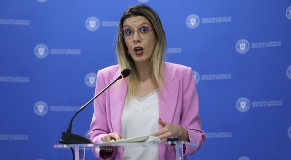 diana-buzoianu, ministrul mediului, la o conferinta de presă