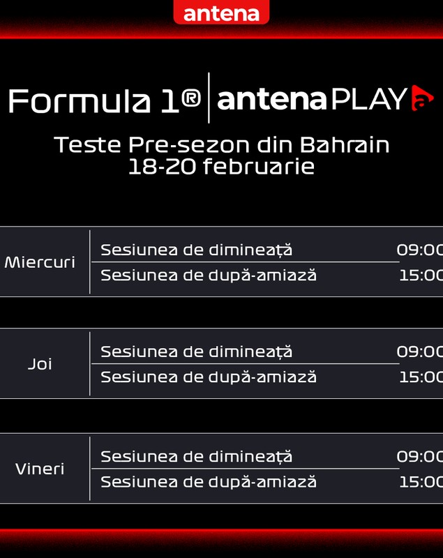 Formula 1 revine! Cine transmite în România testele presezonului de la Bahrain