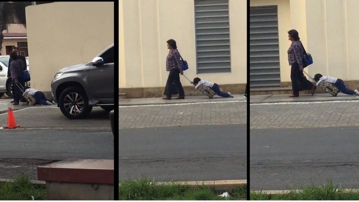 Cum a fost filmată o femeie care își ducea copilul la școală. Înregistrarea a devenit virală