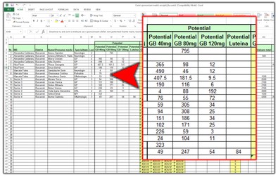 The column named “Potențial” (Potential) shows the amount of ginkgo biloba a doctor may prescribe