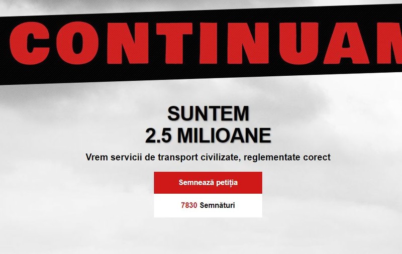 Uber, Bolt şi Clever lansează o petiție online pentru reglementarea de urgență a serviciilor ride-sharing