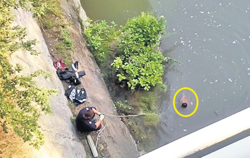 Pompierii din oraşul Bistriţa au salvat de la înec un bărbat care a vrut să culeagă corcoduşe