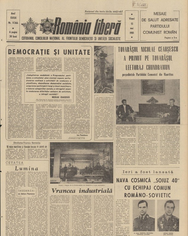 Primul român în spaţiul cosmic, Dumitru Prunariu, împlineşte 70 de ani. Ce scria presa comunistă în 1981 despre misiunea spațială