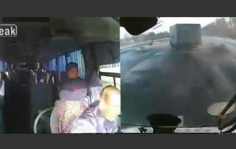 Ce şofer! Deşi mânca seminţe la volan, a evitat un accident în ultima clipă! | VIDEO