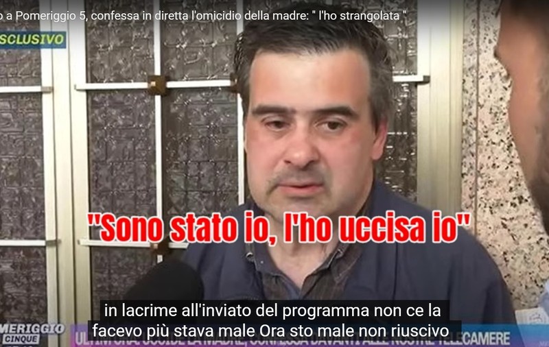Un italian a mărturisit în direct la TV că și-a omorât mama: „N-o mai suportam”