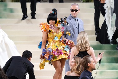 NICKI MINAJ attends the Met Costume Institute outside arrivals for the exhibit “Sleeping Beauties”,.The Met Museum, NYC.May 6, 2024.Photo by Sonia Moskowitz.