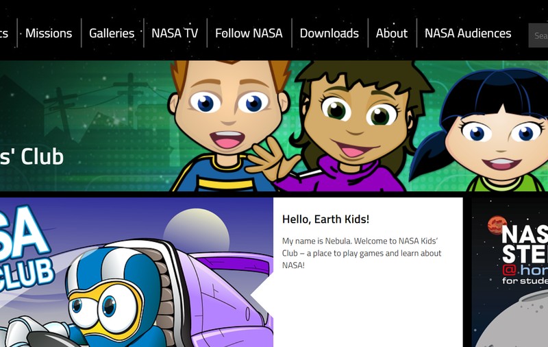 NASA Kids' Club, o platformă interactivă online pentru copiii aflați în izolare