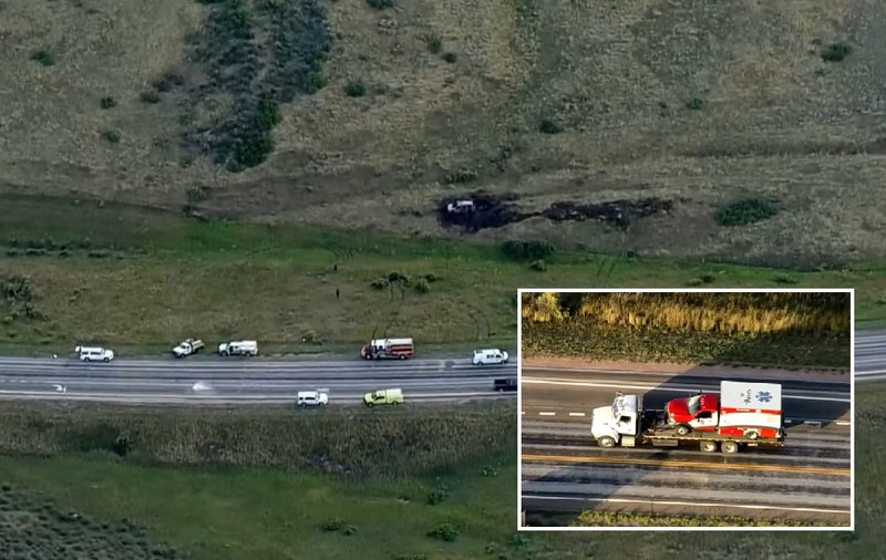 O ambulanța ajunsă la accidentul din Statele Unite cu 8 români victime a luat foc. Pompier: „Era prea veche!”