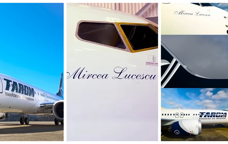Primul Boeing 737 MAX din flota TAROM a fost botezat „Mircea Lucescu”: aeronava a fost preluată de la fabrica din Seattle