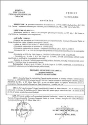 Document aflat pe site-ul Primăriei Caracal, privind închirierea spaţiului unde funcţiona clubul