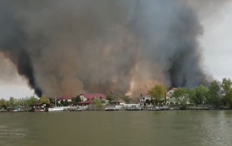 Incendiu puternic de vegetație în Delta Dunării. Anunțul făcut de autorități