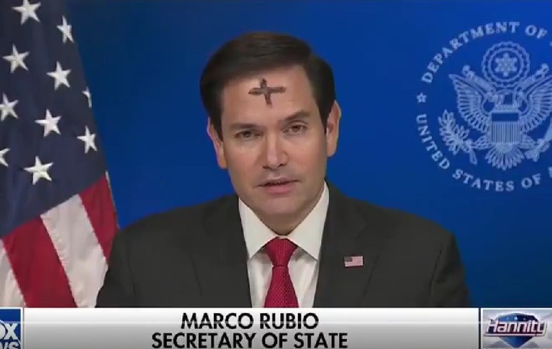 Motivul pentru care Marco Rubio a apărut cu cruce pe frunte într-un interviu televizat | VIDEO