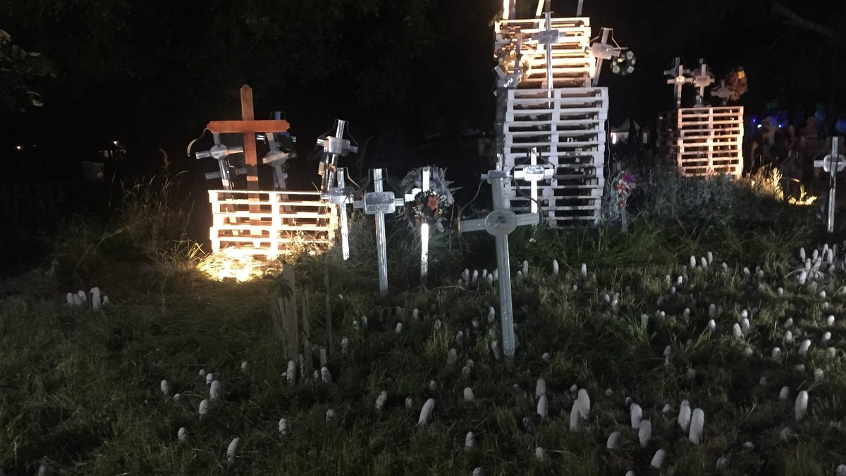 Autorii sunt cei de la Baraka, un grup de mai mulți artiști vizuali care au reușit până acum să șocheze publicul prin fiecare lucrare expusă.