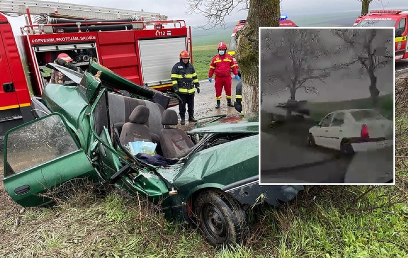 Video cu momentul impactului. Șoferița Daciei dezmembrate de un copac, în Tulcea, a murit nevinovată