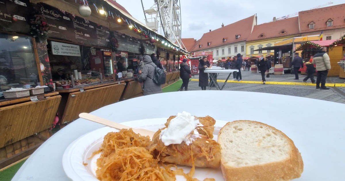 Sarmale la târgul de Crăciun din Sibiu