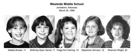 5 eleve și o profesoară de la școala din Jonesboro, Arkansas au fost ucise de Andrew Golden de 11 ani