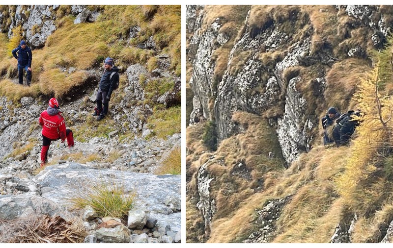 Doi turiști au rămas blocați în masivul Bucegi noaptea trecută, în ploaie și la temperaturi de minus 5 grade. Au fost găsiți azi de salvatori