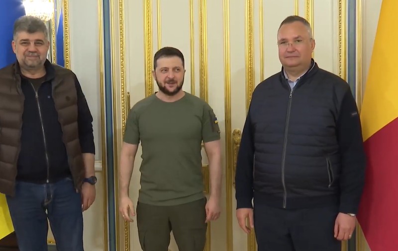 Ciucă și Ciolacu, vizită în Ucraina. Ce a postat Volodimir Zelenski pe Facebook, după întâlnirea cu oficialii români