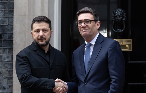Volodimir Zelenski, primit miercuri de premierul britanic Andy Burnham Sursa foto: Profimedia