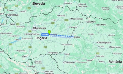 Localitatea în care s-a prăbușit avionul se află la 130 km in linie dreapta de Oradea Sursa foto: Libertatea