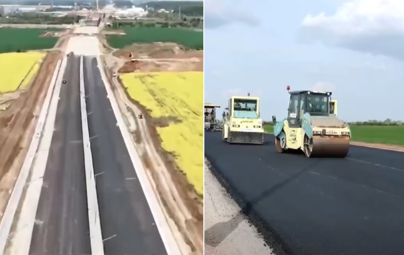 Tronsonul de autostradă unde se lucrează la foc automat și se toarnă zilnic 2.000 de tone de asfalt