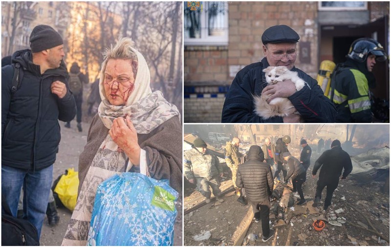 VIDEO | Sânge, moarte și deznădejde. Imaginile atacului rus cu rachetă asupra unui bloc din Kiev