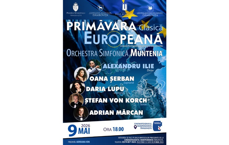 Tenorul ŞTEFAN von KORCH revine la Târgovişte în concertul „Primăvara Clasică Europeană” pe 9 Mai 