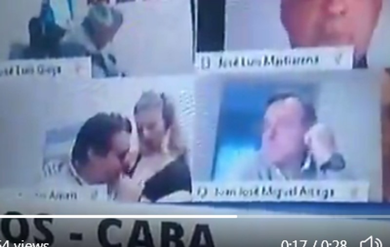 VIDEO | Un deputat din Argentina a început să își pipăie soția în timpul unei sesiuni parlamentare online