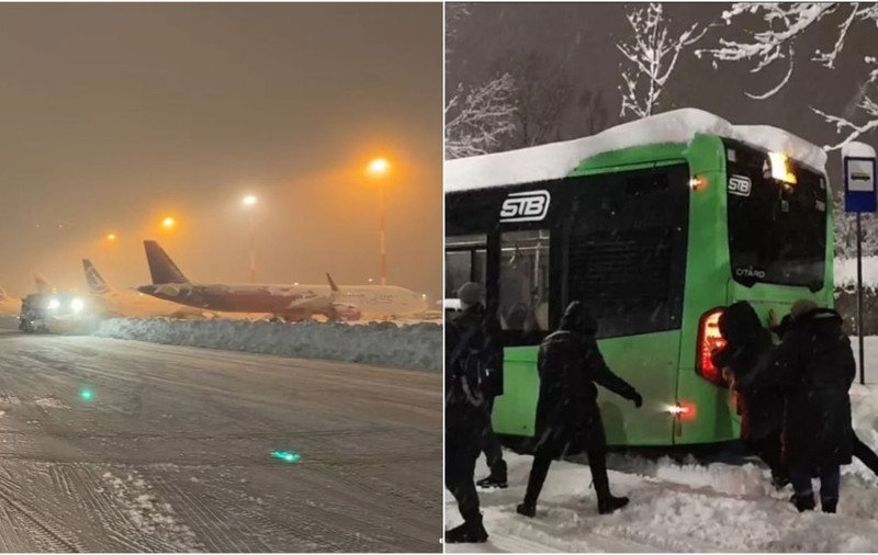 Zăpada a dat peste cap și trenurile, și avioanele din România: întârzieri de sute de minute și zboruri anulate