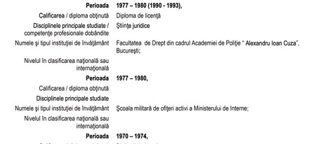 Extras din CV-ul profesorului universitar Gheorghe Bică, de pe site-ul Universității Spiru Haret