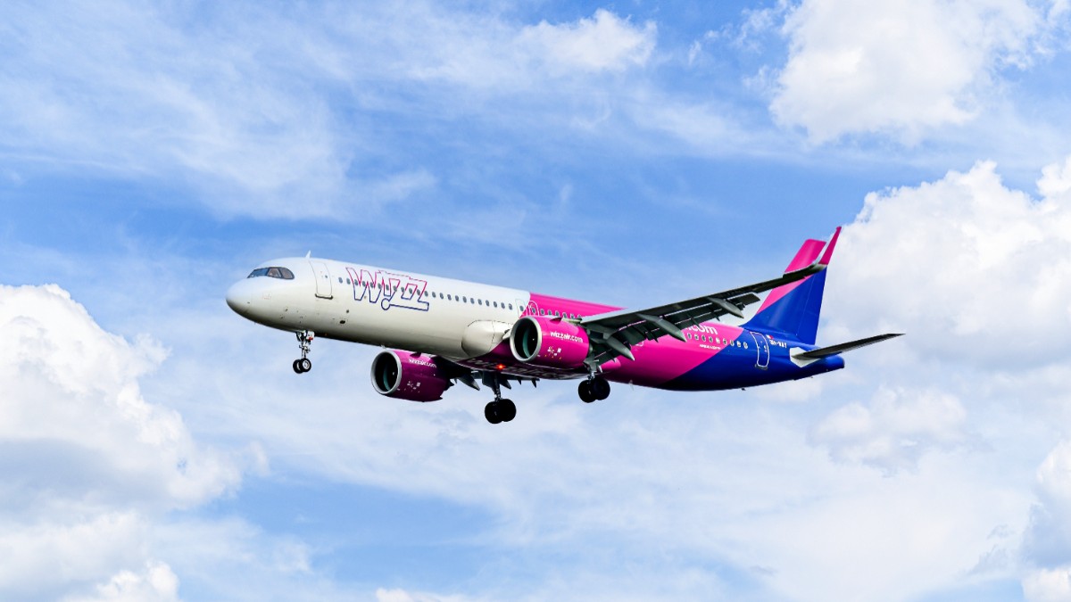 Un avion Wizz Air aflat în timpul zborului