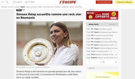 captură site-ul L'Equipe