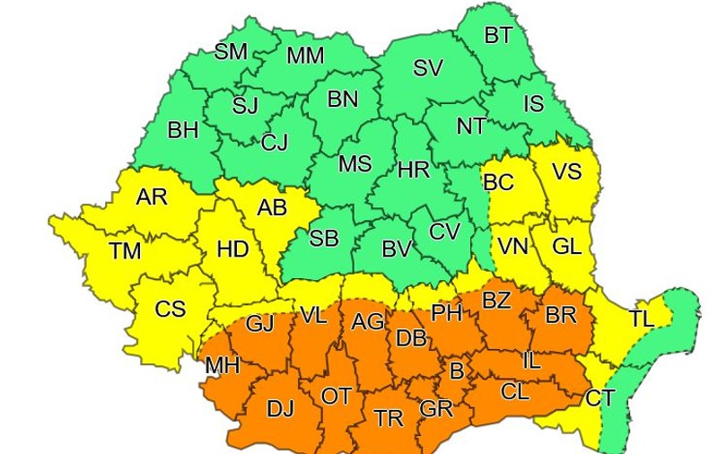 București și 14 județe, sub cod portocaliu de caniculă. Încă o zi cu aproape 40 de grade