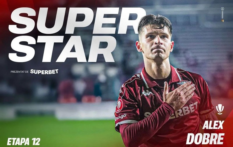 SuperStar de Giulești. Alex Dobre este jucătorul etapei a 12-a din Superliga