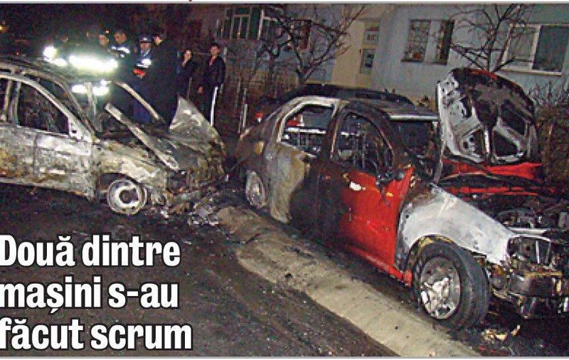 Hoţii, la un pas să ardă în maşina furată