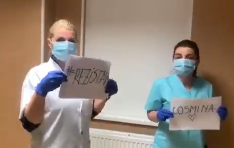 Imagini virale cu asistentele de la Deva după ce au ieșit din tura de două săptămâni