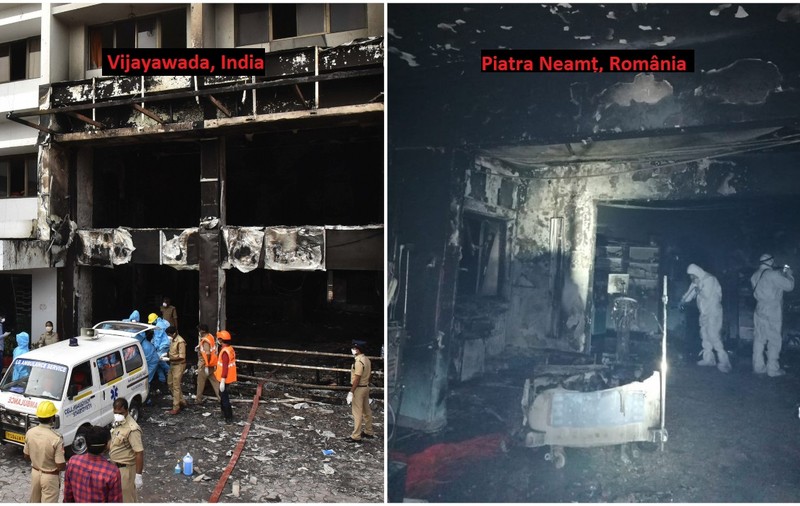 România, pe lista neagră a țărilor cu incendii în facilități COVID, alături de India, Bangladesh, Egipt și Rusia. Cel mai grav bilanț: 11 morți