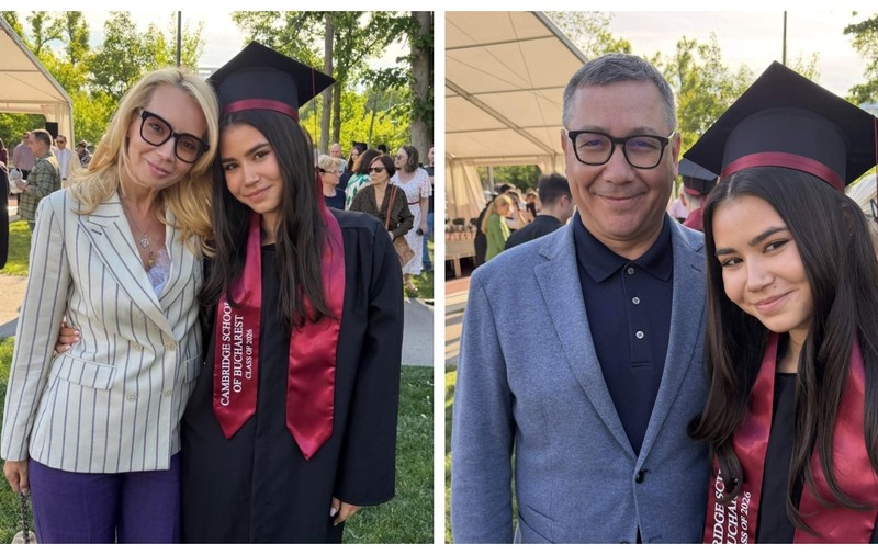Daciana Sârbu și Victor Ponta s-au reunit în ziua absolvirii fiicei lor. Irina a terminat liceul. „Sunt un tată mândru”