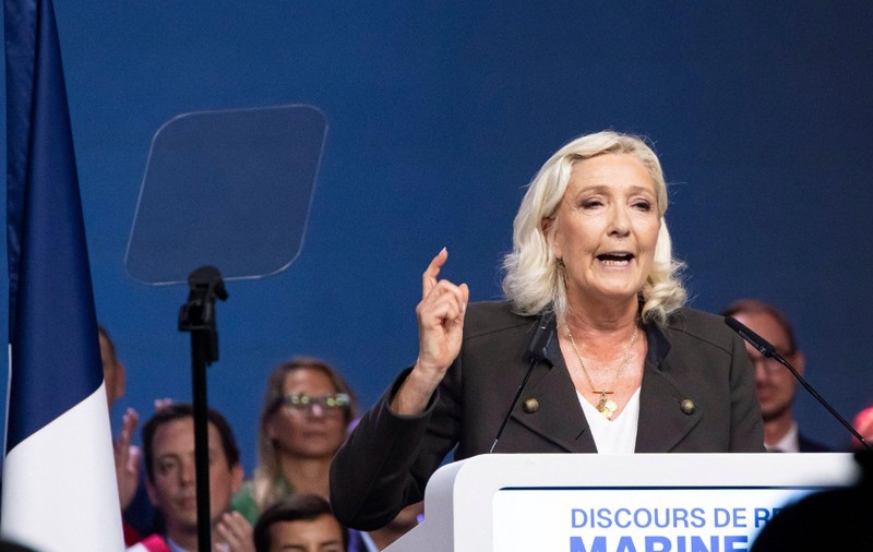 Marine Le Pen, candidata partidului de extremă dreapta Rassemblement National (RN) la alegerile prezidenţiale din primăvara lui 2027. Sursă foto Profimedia 
